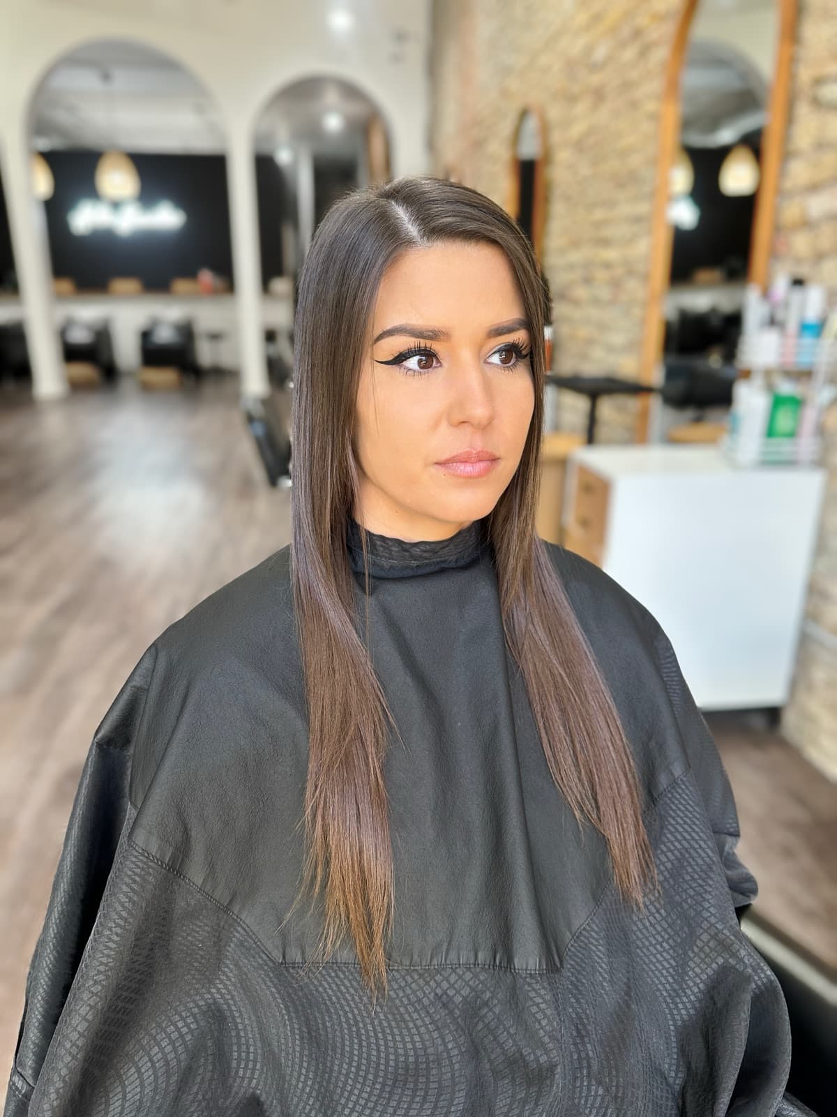 Hair transformation 1, before and after